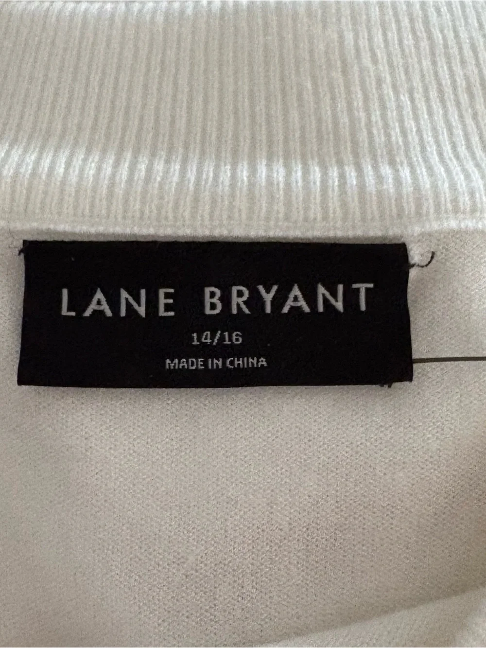 Lane Bryant Womens 14/16 White Brown Striped Pullover Tunic‎ Sweater Long Sleeve
